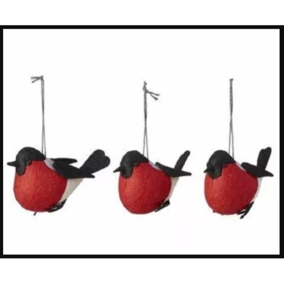Ikea Vinterfint 105.245.26 Set of 3 Red Birds 21543 Cardinals 21543 - Picture 1 of 5